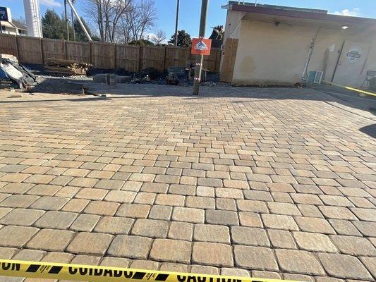 Custom paver driveway underway