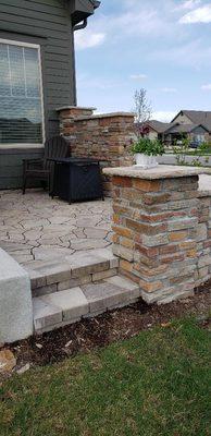 Wall, steps, pavers and cement