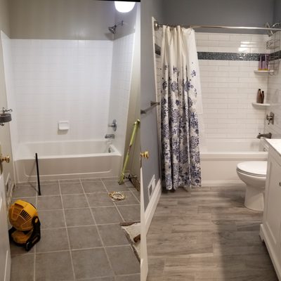 Builder grade bathroom upgraded