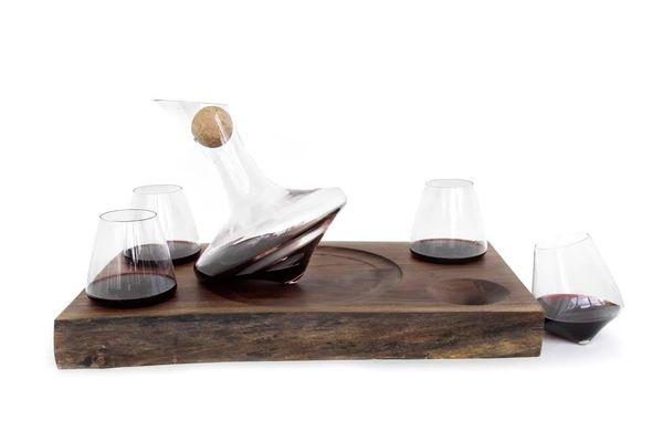 The J.R. Foursome set with a black walnut tray.