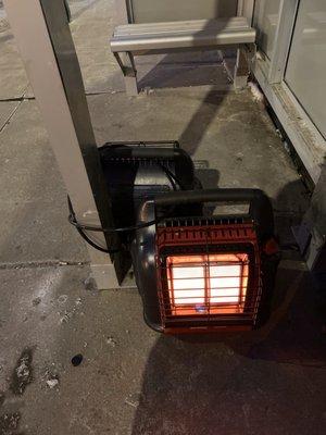 Bus stop heater