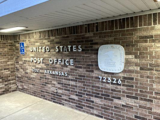 close-up view of front of post office building