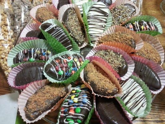 Chocolate Covered Apples Slices.