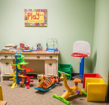 A play place/waiting area for families outside one of our speech therapy rooms.