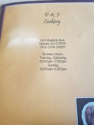 Menu front