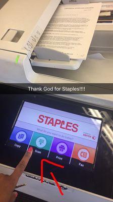 Staples has better machines that allow you to scan, fax, copy, and print.