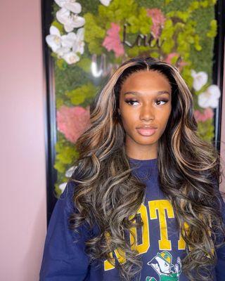 Custom colored frontal sew in