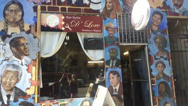 Store front for D'Lore salon.