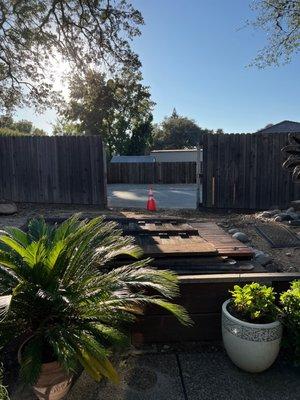 Open fence left for anyone to walk into our yard.