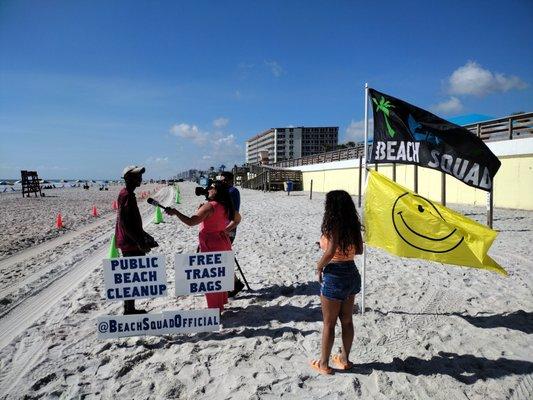 Beach Squad Beach Cleanup in the news with Orlando Channel 6 News, in Daytona Beach, FL - Volusia County