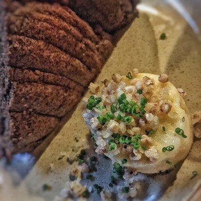 Buckwheat cornbread with miso honey butter - the butter is killer!!!