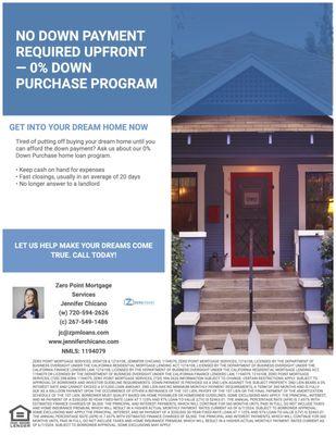 No down payment programs