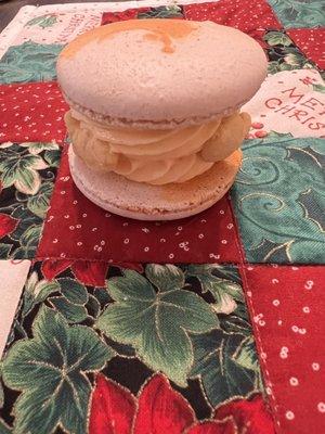 Giant cheddar cheese macaron