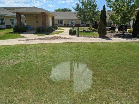 Courtyard outside the rehab facility