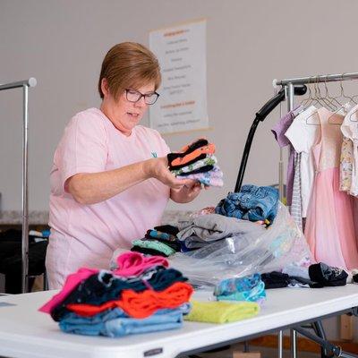 Our laundering process is thorough and careful! Our team loves folding laundry!