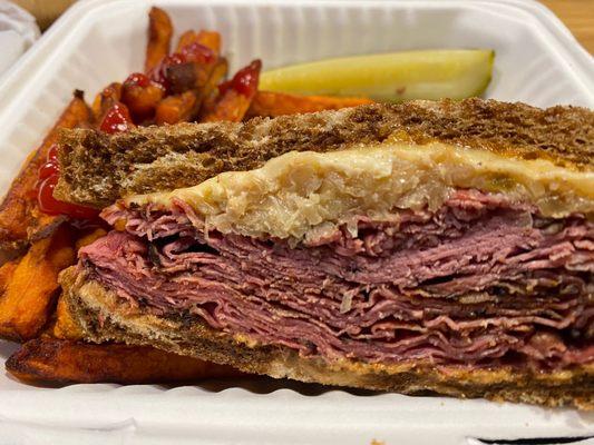 Reuben and Sweet Potato fries