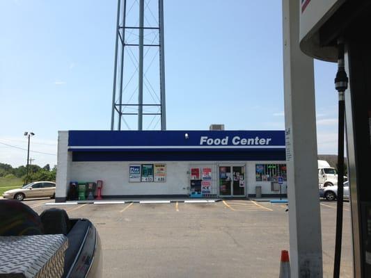 Food mart, bathroom & gas