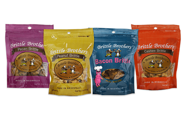 Brittle Brothers 5oz Bag Collection
 Peanut, Cashew, Pecan and Bacon flavors