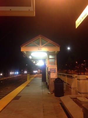 The station -benches and stuff. Sorry for the lighting or the glare. It is nighttime :)