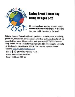 Spring Break 3 hour Camp