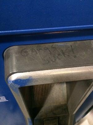 Political statements left at the pump