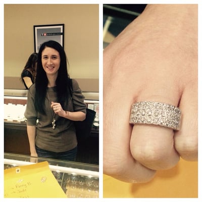 Our big winner for our ladies night when we raffled off this beautiful diamond band.