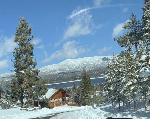 Beautiful view of Big Bear in Winter