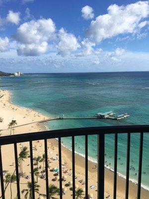 The amazing view from the Hilton in Waikiki