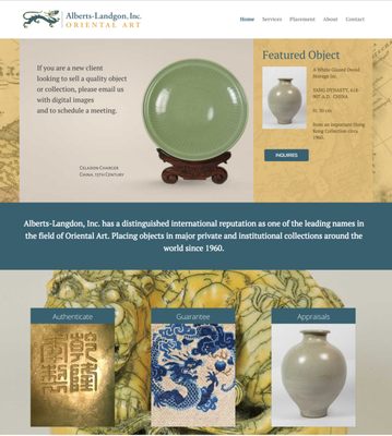 Website Design for Alberts-Langdon, a curator of fine Asian art.