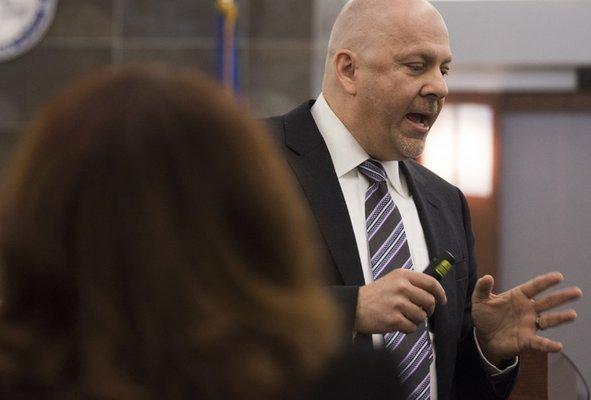 Mr. Sgro during trial against Brent Dennis for the murder of Susan Winters.