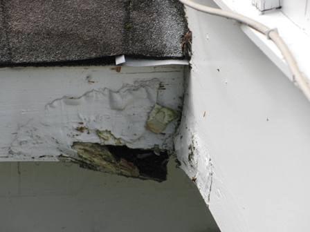 Damage roof flashing allows moisture to leak into the attic