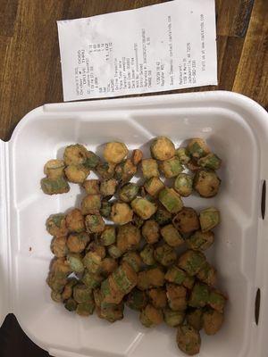 Family size okra from Captain D's 1/28/24 paid $11.02 ( not worth it )