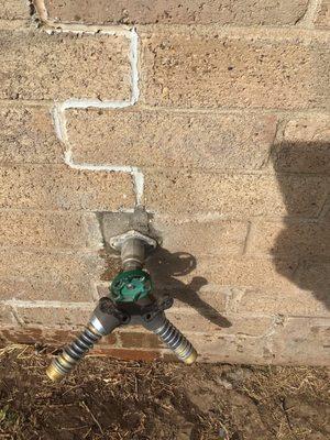 Water flowing out of the bricks