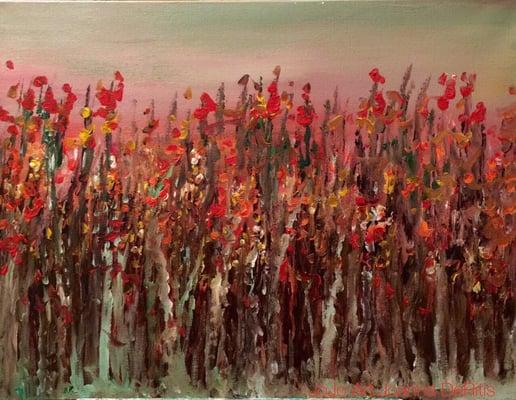 Flowers of Fall original acrylic painting on canvas