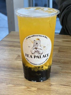 Mango green tea w/ boba