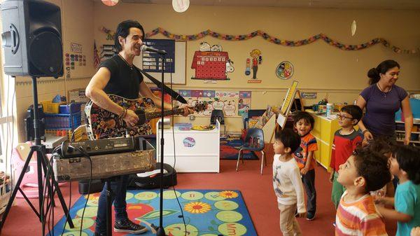 The children and teachers really loved Mr. Ray's musical performance!