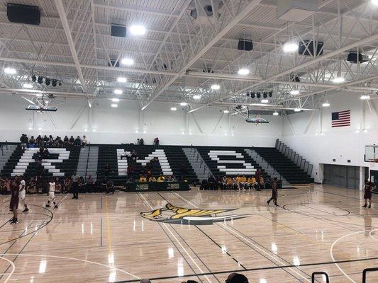 Empty bleachers.