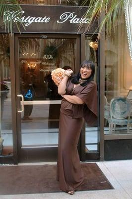 Actress, Jackee Harry, styled from head to toe in the Lizz Russell Collection