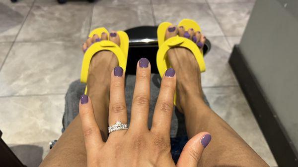 Gel manicure and pedicure