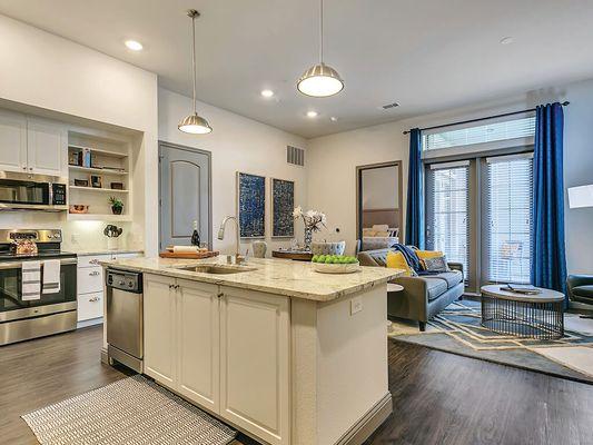 Model Kitchen at The Huntington Apartments in Plano TX