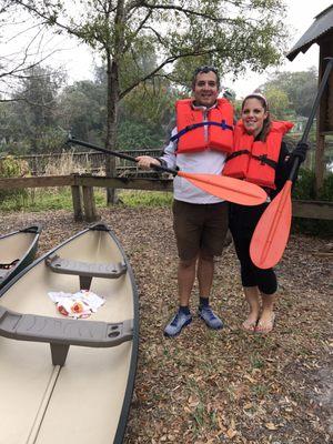 Nick and I suited up (except for whistle) and ready to depart on the canoe paddle  with the Sierra Club