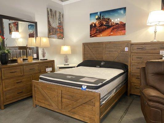 Solid pine wood bedroom collection