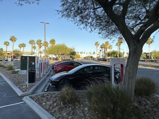 9 superchargers here near stores and restaurants