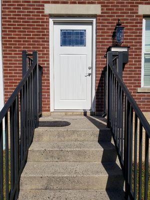 Prehung exterior door install.