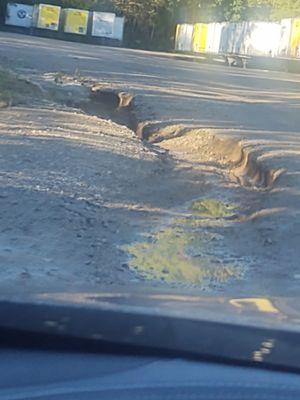 The parking lot entrance to Central transport in Peoria. Safety has the nerve to be concerned about me driving a forklift ?