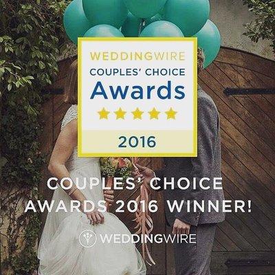 We have been the Couple's Choice Award Winner by Wedding Wire in 2013, 2014, 2015, 2016, and 2017.