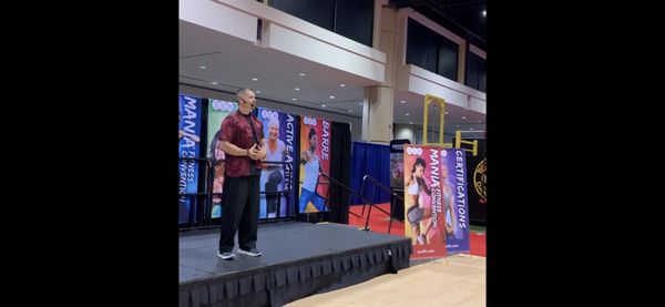 Presenting at the Athletic Business show with SCW Fitness Education.