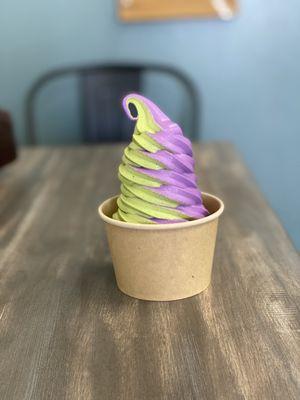 Matcha ube soft serve