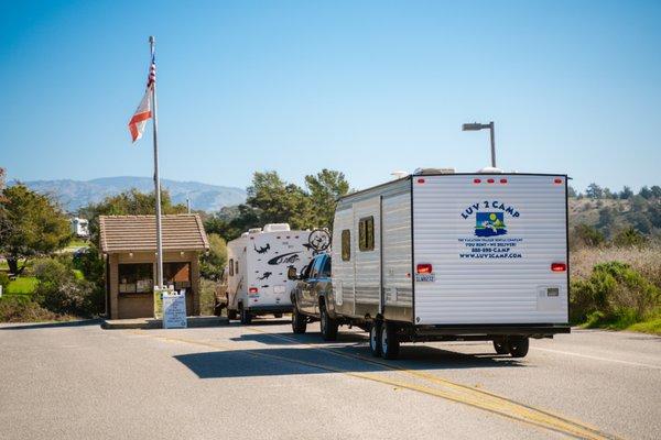 Our team delivering to Hearst San Simeon State Park campground.