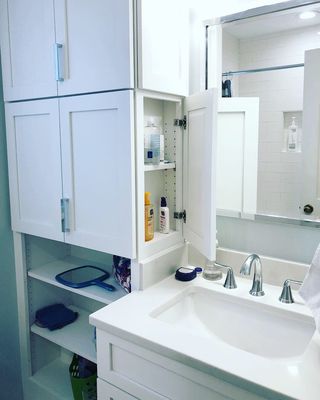 Small bathroom with big storage